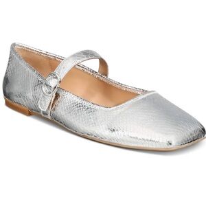 I.N.C. International Concepts Jadis Square Toe Ballet Flat Silver Size 8.5 NWT